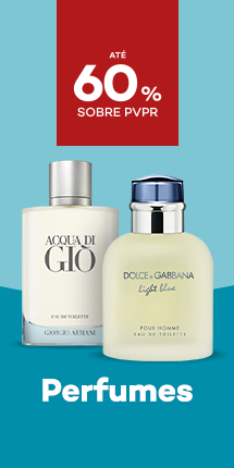 Perfumes de Homem com destaque promocional de at&eacute; 60% sobre pre&ccedil;o de Venda ao P&uacute;blico Recomendado